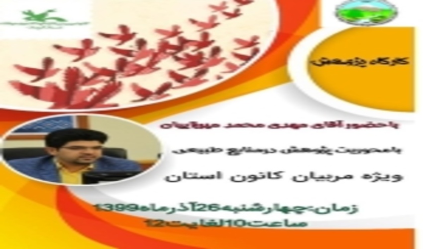 آموزش مربیان کانون پرورش فکری کودکان و نوجوانان استان کرمان همزمان با هفته پژوهش در حوزه منابع طبیعی