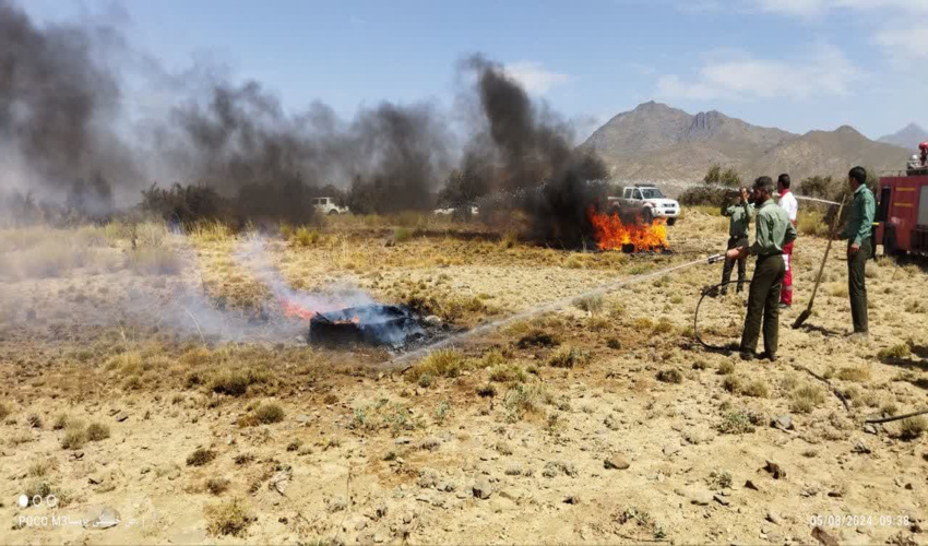 برگزاری مانور اطفای حریق در شهرستان رابر