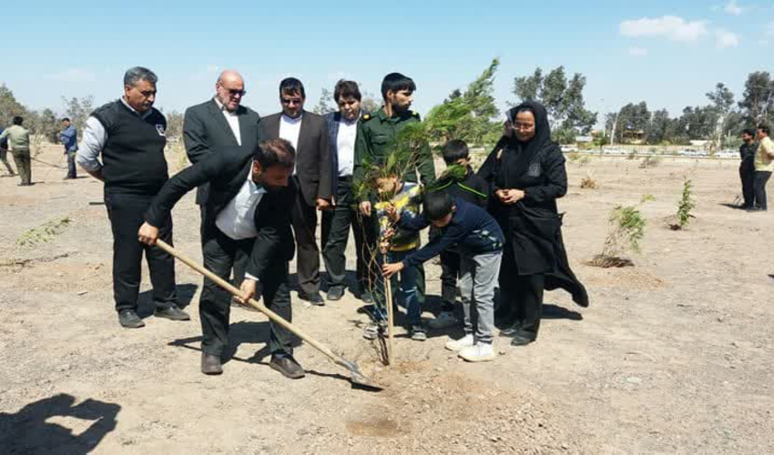 کاشت نهال بیاد شهدای مقاومت در شهرستان بم     