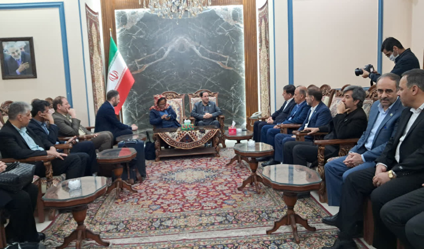 هم اکنون / ورود دکتر رضا افلاطونی معاون وزیر و رئیس سازمان منابع طبیعی و آبخیزداری کشور و  آیشانی مداگانگودا-لبه سرپرست دفتر عمران سازمان ملل متحد در ایران به استان کرمان