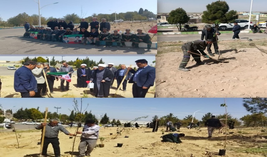 کاشت 250 اصله نهال مثمر در شهربابک به یاد قائد شهید امت