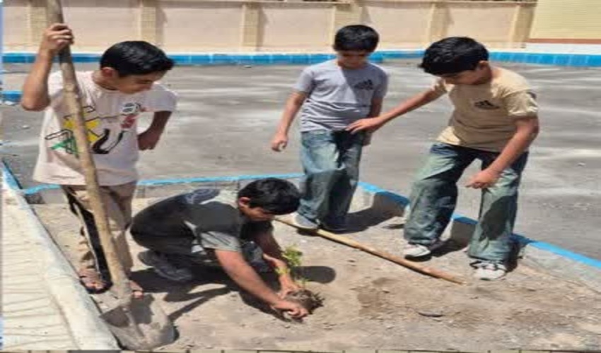 دانش‌آموزان براوات بم در پویش نهال‌کاری همگام با ارتش؛ نمایشی از عزم ملی و آینده‌سازی